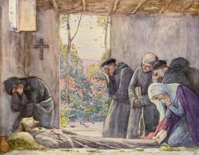 Tod des Heiligen Franziskus von Assisi von German School