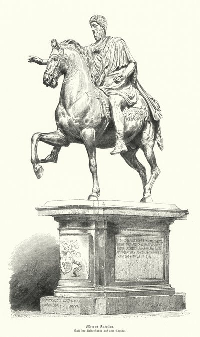 Reiterstatue von Marcus Aurelius, römischer Kaiser von German School