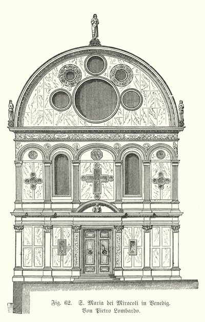 Fassade der Kirche Santa Maria dei Miracoli, entworfen von Pietro Lombardo, Venedig, Italien von German School
