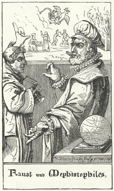 Faust und Mephistopheles (Stich) von German School