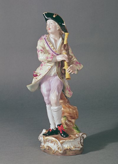 Figur eines galanten Mannes mit Pfeifen, Meissen, ca. 1850 von German School