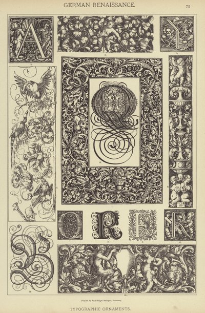 Deutsche Renaissance, Typografische Ornamente von German School