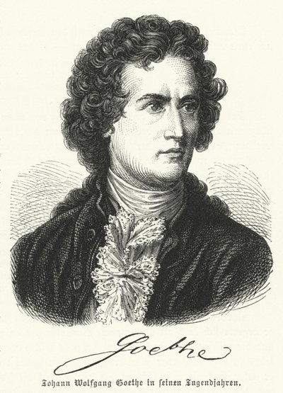 Der deutsche Autor Johann Wolfgang Goethe (1749-1832) in seiner Jugend von German School