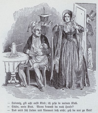 Deutsche Karikatur über den Demokratischen Frauenverein von German School