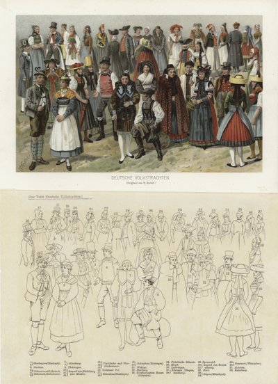 Deutsche Volkstrachten von German School