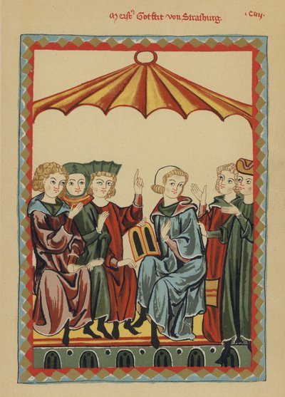 Gottfried von Straßburg, mittelalterlicher deutscher Autor des höfischen Romans Tristan von German School