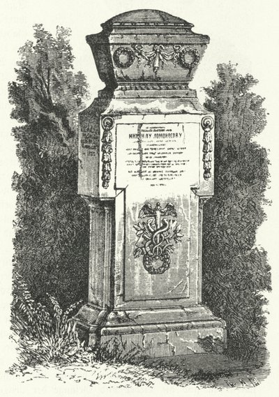 Grabstein des russischen Schriftstellers und Wissenschaftlers Mikhail Lomonosov von German School