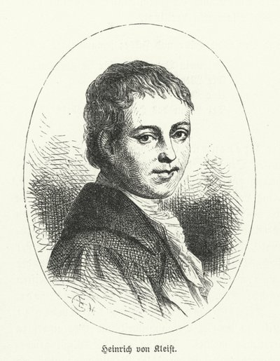 Heinrich von Kleist, deutscher Dichter, Dramatiker, Romanautor und Kurzgeschichtenschreiber (Lithografie) von German School