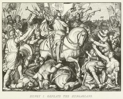 Heinrich I. besiegt die Ungarn von German School