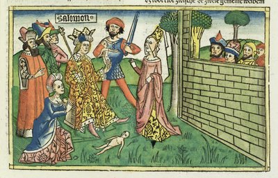 Das Urteil Salomos, aus der Nürnberger Bibel (Biblia Sacra Germanaica) von German School