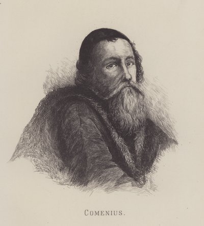 Johann Amos Comenius, tschechischer Philosoph, Theologe und Bildungskämpfer (Lithografie) von German School