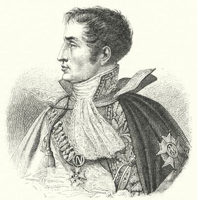 Joseph Bonaparte, König von Spanien als Joseph I. (Stich) von German School