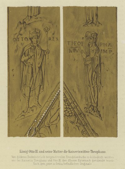 König Otto III. und seine Mutter Theophania, Kaiserin von Otto II., Heiliges Römisches Reich von German School
