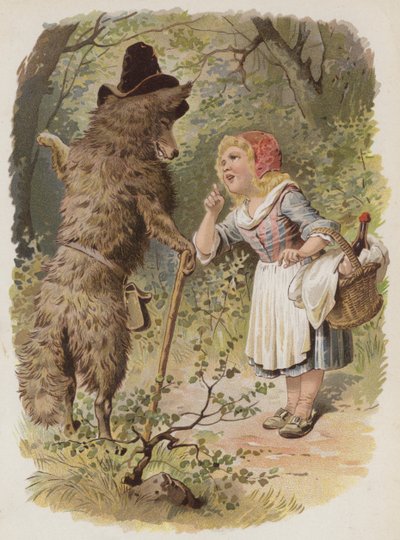 Rotkäppchen (Chromolithographie) von German School