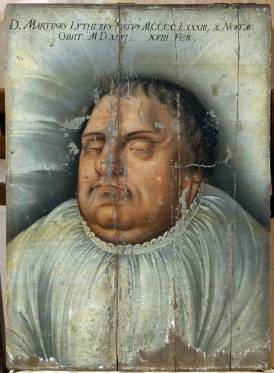Martin Luther auf seinem Sterbebett von German School