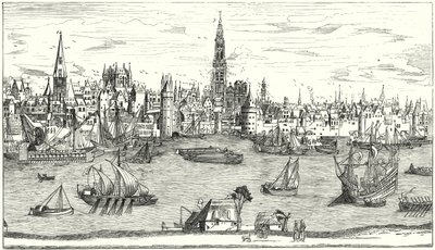 Panorama von Antwerpen zu Beginn des 16. Jahrhunderts von German School