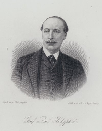 Paul von Hatzfeldt, deutscher Diplomat und Politiker (Gravur) von German School