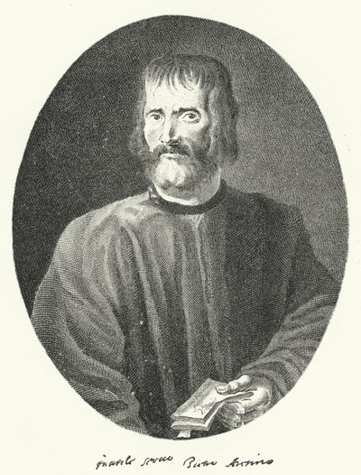 Pietro Aretino, italienischer Dichter und Schriftsteller (Stich) von German School