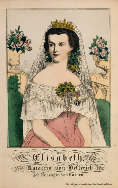 Porträt von Elisabeth von Bayern, Kaiserin von Österreich, aus Neuruppiner Bilderbogen, 1860 von German School