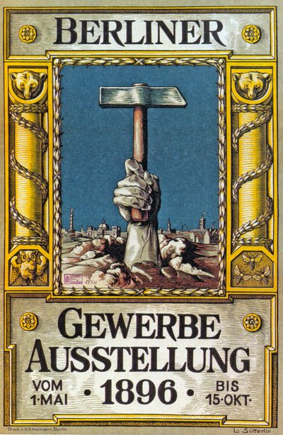 Plakat für die Industrieausstellung in Berlin, Deutschland, 1896 von German School