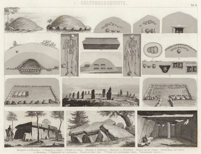 Prähistorische Grabkammern. Illustration für Bilder-Atlas von German School