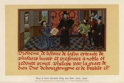 Raoul Lefevre überreicht ein Manuskript seiner Histoire de Jason an Philipp den Guten, Herzog von Burgund von German School