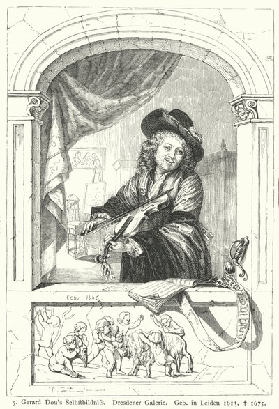 Selbstporträt des niederländischen Malers Gerrit Dou aus dem Goldenen Zeitalter von German School