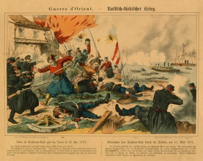 Einnahme von Suchum-Kale durch die Türken während des Russisch-Türkischen Krieges, 15. Mai 1877, veröffentlicht von F.C. Wentzel, Weissenburg, 1877 von German School