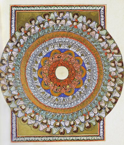 Der Chor der Engel. Miniatur aus Liber Scivias von Hildegard von Bingen, ca. 1175 von German School