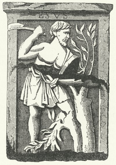Der gallische Gott Esus (Stich) von German School