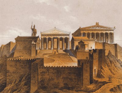 Die Propyläen, antikes Athen, Griechenland von German School