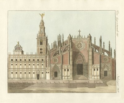 Die Kathedrale oder Metropolitankirche von Sevilla (Farbstich) von German School