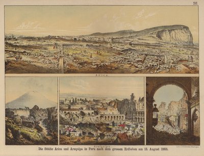 Die Städte Arica und Arequipa in Peru nach dem großen Erdbeben vom 13. August 1868 von German School
