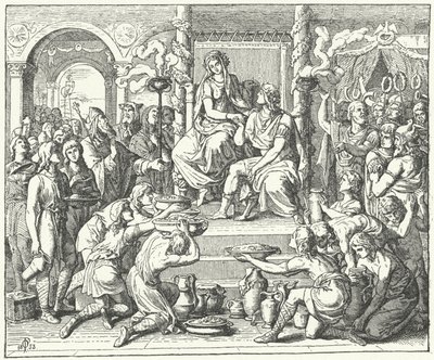 Die Hochzeit von Ataulf, König der Westgoten, und Galla Placidia, Tochter des römischen Kaisers Theodosius I., 414 (Gravur) von German School