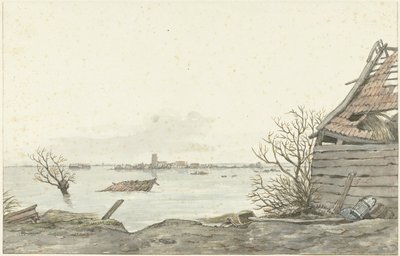 Ansicht des überfluteten Ransdorp, Februar 1825 von Gerrit Lamberts