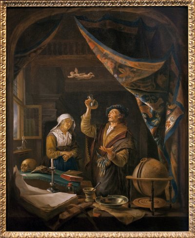 Der Arzt im Urin. Nach einem Gemälde von Gerard Dow von Gerrit Dou