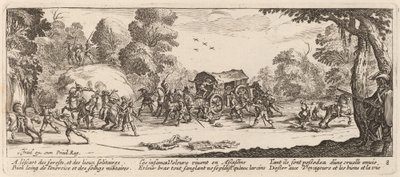 Angriff auf eine Kutsche von Gerrit van Schagen after Jacques Callot