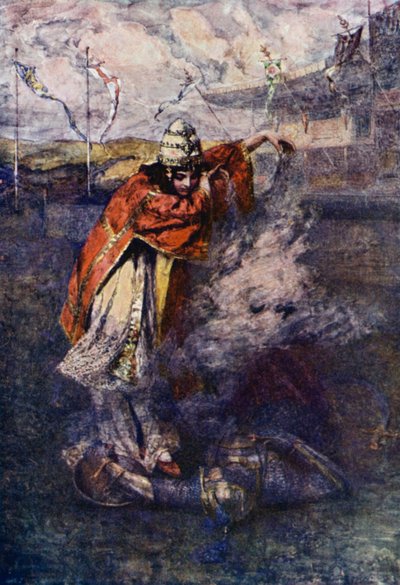 Duessa vertreibt die verzauberte Wolke von Gertrude E. Demain (after) Hammond