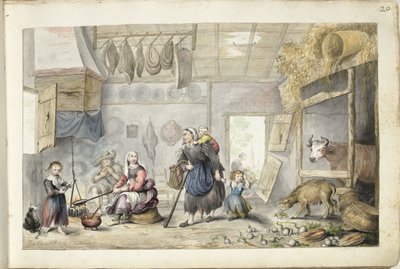Bauerninterieur (Wohltätigkeit oder Armut) von Gesina ter Borch (signed by artist)