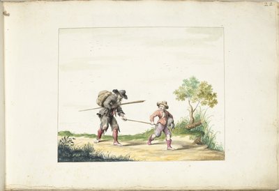 Alter blinder Bettler, geführt von einem Jungen von Gesina ter Borch (signed by artist)