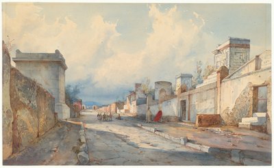 Ansicht einer Straße in Pompeji von Giacinto Gigante
