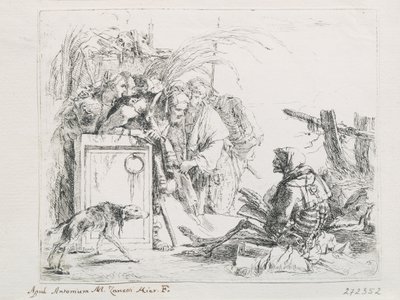Der Besuch beim Tod. Aus der Serie Capriccios, Mitte des 18. Jahrhunderts von Giambattista Tiepolo