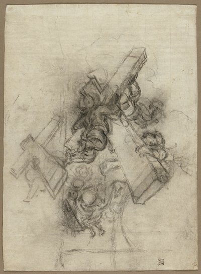 Putti, die das Kreuz tragen (recto); Studien einer Hand (verso) von Gian Lorenzo Bernini