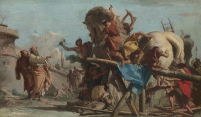 Der Bau des Trojanischen Pferdes, ca. 1760 von Giandomenico (1727 1804) Tiepolo