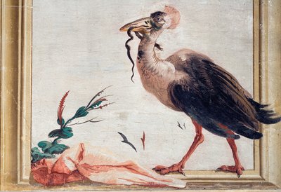 Ein Kasuar hält eine Schlange im Schnabel, aus dem Chinesischen Raum in der Foresteria, 1757 von Giovanni Domenico Tiepolo