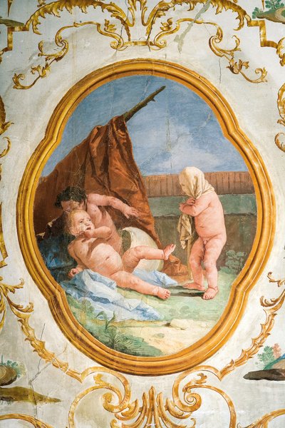 Fresko aus dem Putti-Raum in der Foresteria (Gästehaus) 1757 von Giovanni Domenico Tiepolo