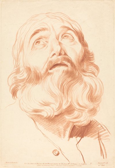 Kopf eines Mannes von Gilles Demarteau, the Elder after Edme Bouchardon
