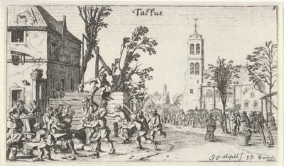Kampf bei einem Gasthaus (der Tastsinn) von Gillis van Scheyndel (I)
