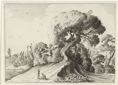 Zwei Männer vor einem großen Baum von Gillis van Scheyndel (I)