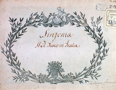 Seite der Partitur der Symphonie von Der Türke in Italien von Gioacchino Rossini von Gioachino Rossini